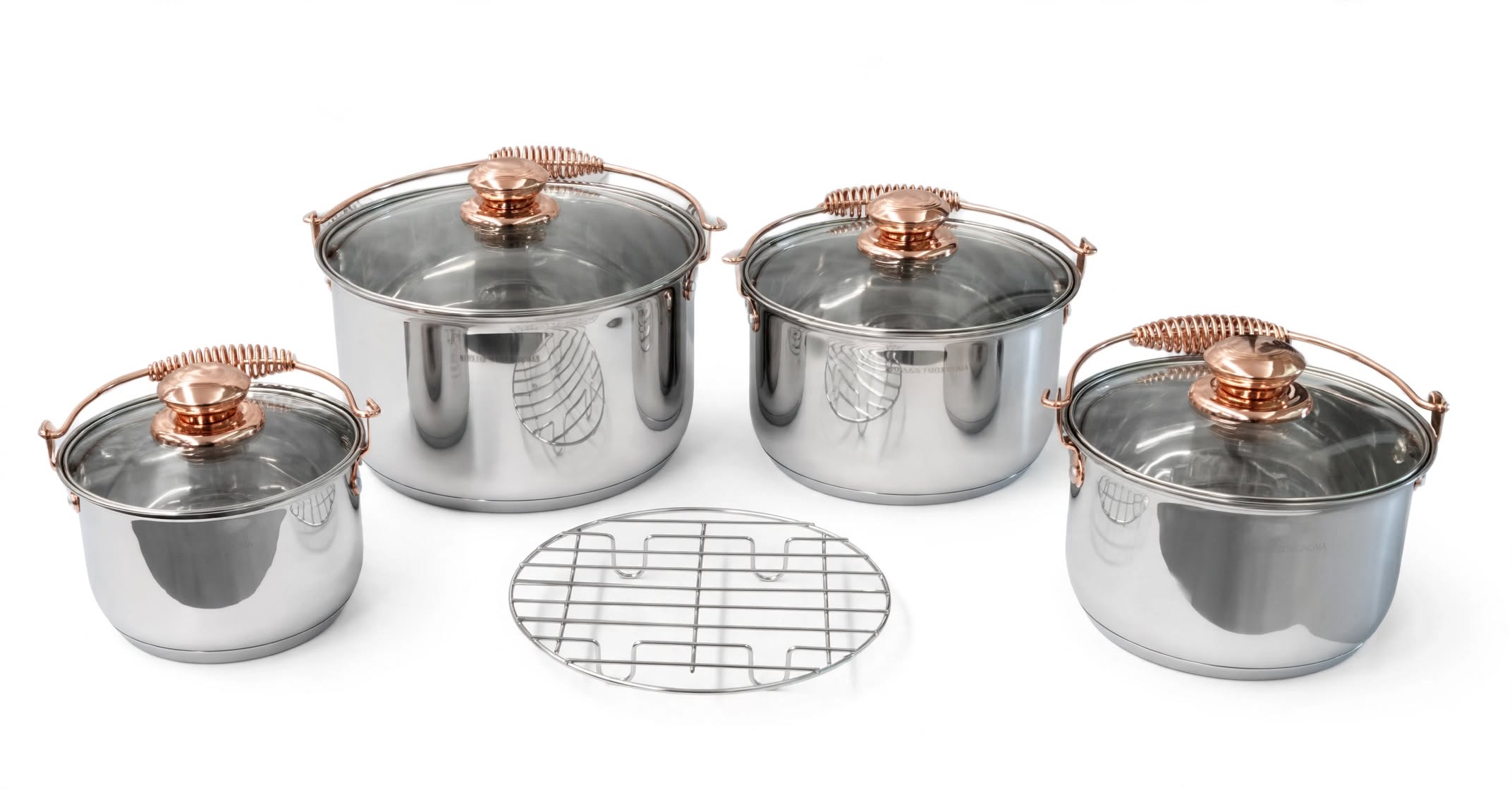 Juego De 4 Ollas De Acero Inoxidable Kitchen Essentials Lisboa 9 Pz